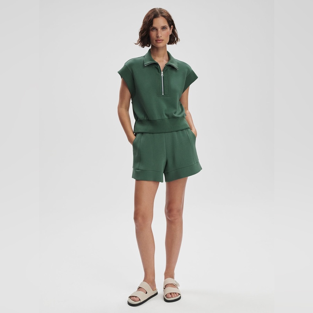 Varley Kelly Half Zip Doublesoft Sweat 2.0 in Cilantro - Picture 9 of 13